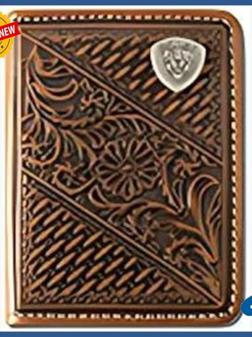 Men's Genuine Leather Trifold Wallet with Card Slots & ID Window